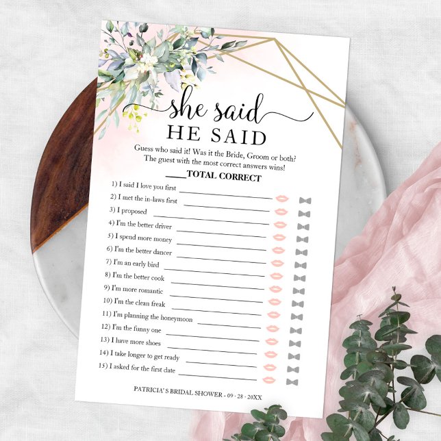 Greenery Brautparty sagte er sagte, sie sagte Spie Flyer (Von Creator hochgeladen)