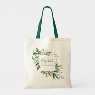 Greenery Bridal mit Namen Tragetasche