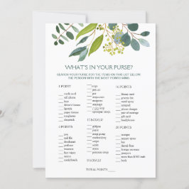 Greenery Bridal Purse Game/Wedding Scramble Einladung