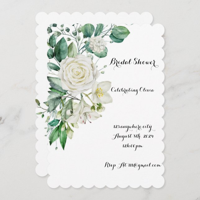 GREENERY BRIDAL SHOWING INVITATION SAVE THE DATE (Vorne/Hinten)