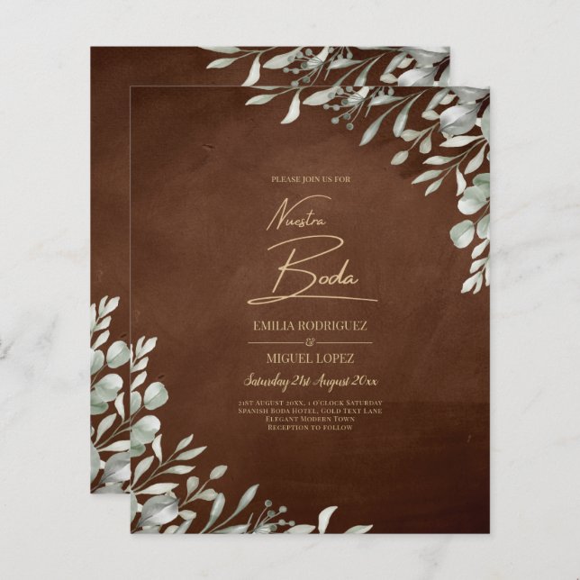 Greenery Brown Wedding Fall Winter (Vorne/Hinten)