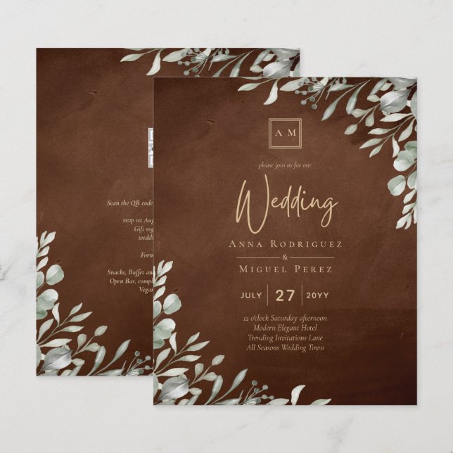 Greenery Brown Wedding Fall Winter (Vorne/Hinten)