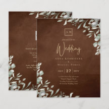 Greenery Brown Wedding Fall Winter