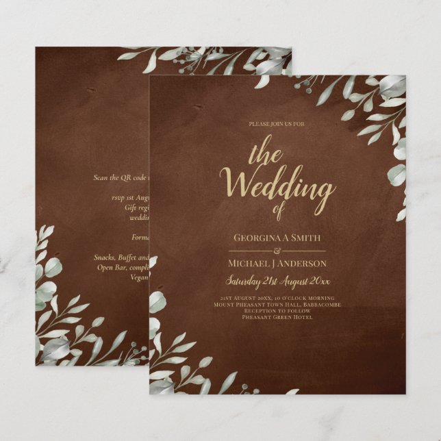Greenery Brown Wedding Fall Winter (Vorne/Hinten)