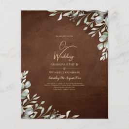 Greenery Brown Wedding Fall Winter Flyer
