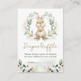 Greenery Bunny Rabbit Diaper Raffle Baby Dusche Begleitkarte