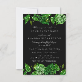 Greenery Cali Glitzer Woodland Ivy Leaf Black Lux Einladung