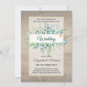 Greenery CATHOLIC Wedding Christlich Budget Modern Einladung