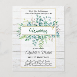 Greenery CATHOLIC Wedding Christlich Budget Modern Flyer