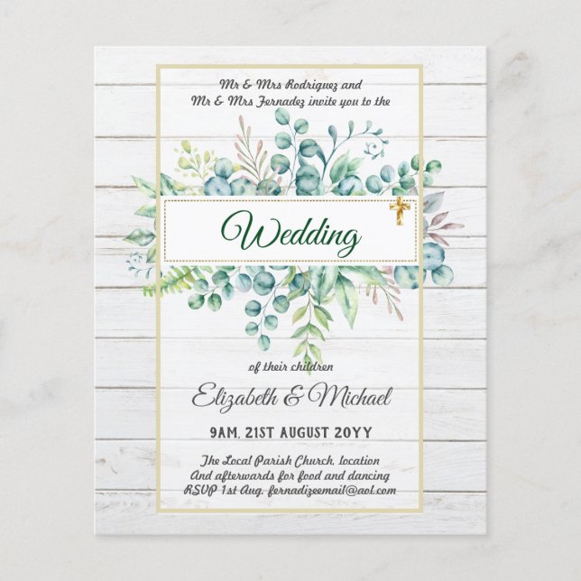 Greenery CATHOLIC Wedding Christlich Budget Modern Flyer (Vorne)