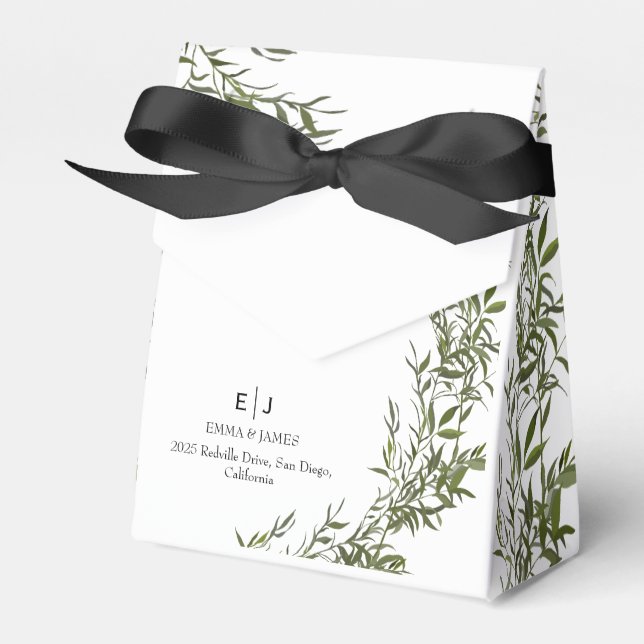 Greenery Chic Gastgeschenk Hochzeit Boxes Geschenkschachtel (Vorderseite)