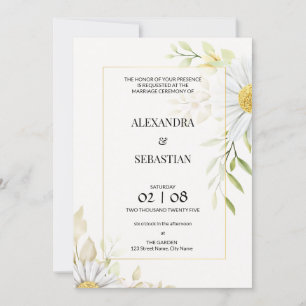 Greenery Chrysanthemum Wedding Einladung