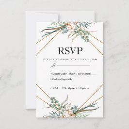 Greenery Cotton Boho Glitzer Wedding RSVP