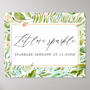 Greenery Crystal Wedding Lass Liebe Sparkle Poster