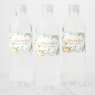 Greenery Deer Baby Shower Wasserflaschenetikett