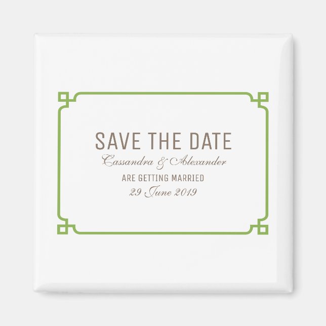 Greenery Deko Chic Save the Date Magnet (Vorne)