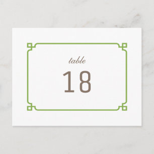 Greenery Deko Chic Tischnummer Postcard