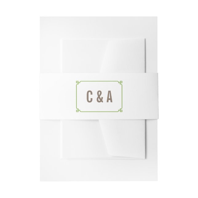 Greenery Deko Chic Wedding Einladungsbanderole (Vorderseite Beispiel)
