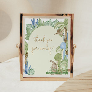 Greenery Dinosaur Babydusche Vielen Dank für Ihr K Poster
