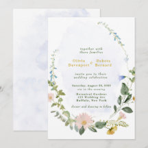 Greenery Dusty Blue Gold Wildblumen Wedding