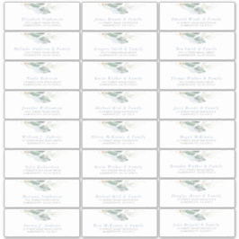 Greenery Dusty Blue Guest Name Address Labels