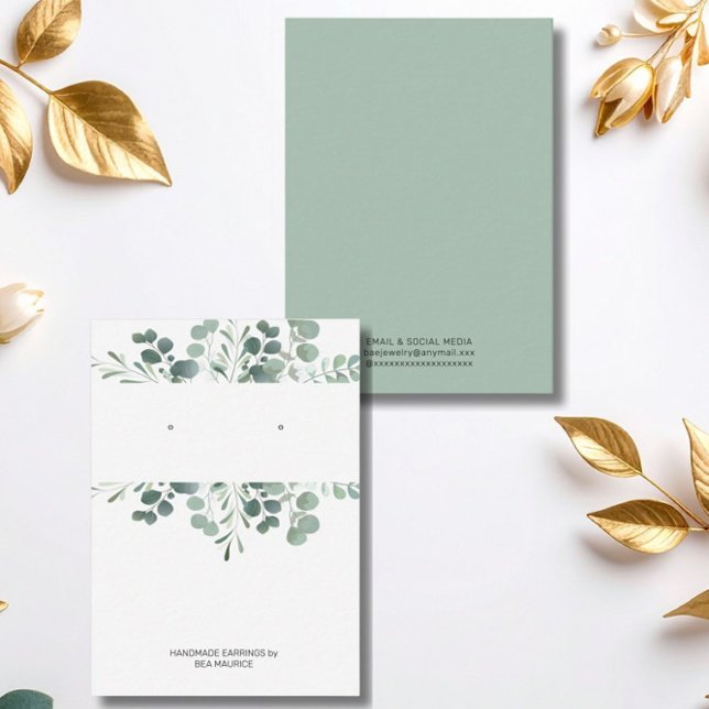 Greenery Earring Display Holder Card Visitenkarte (Von Creator hochgeladen)