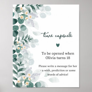 Greenery Elegant Eukalyptus Time Kapsel Poster