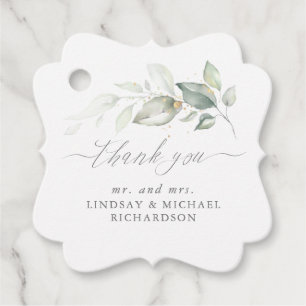 Greenery Elegant Romantic Wedding Vielen Dank Geschenkanhänger