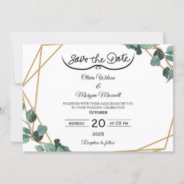 Greenery Elegant Save The Date Invitation Einladung