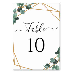 Greenery Elegant Script Foto Tischnummer