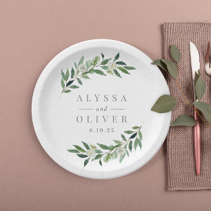Greenery Elegant Wedding Paper Tellers Pappteller