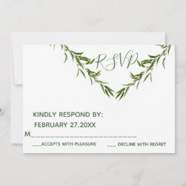 Greenery elegante geometrische Blätter Zweig RSPV Einladung