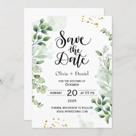 Greenery Elopement Wedding Date Invitation Einladung