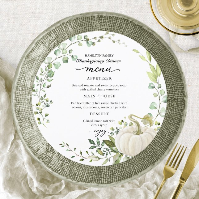 Greenery Erntedank Dinner Circle Card Einladung (Von Creator hochgeladen)