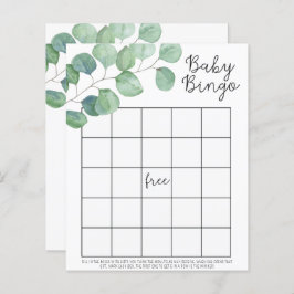 Greenery Eucalyptus - Baby Dusche Bingo Spiel