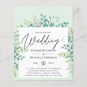 Greenery Eucalyptus Blätter Wedding Invites Budget