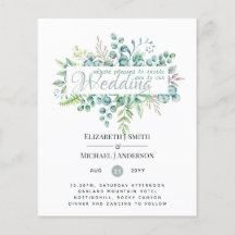 Greenery Eucalyptus Blätter Wedding Invites Budget