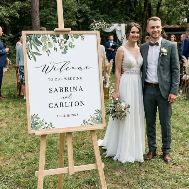 Greenery Eucalyptus Blätter Wedding Welcome Sign Poster (Von Creator hochgeladen)