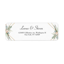 Greenery Eucalyptus Boho Glitter Return Address