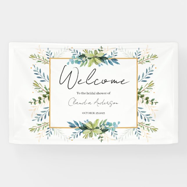Greenery eucalyptus Brautparty Banner (Horizontal)