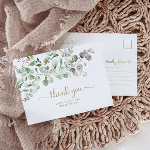 Greenery Eucalyptus Brautparty Vielen Dank, Herr P Postkarte