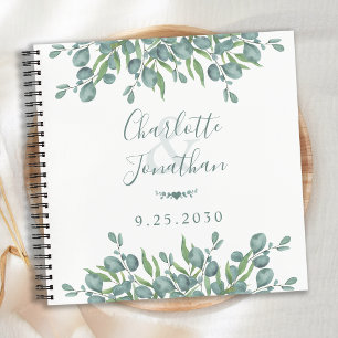 Greenery Eucalyptus Budget Wedding Gästebuch Notizbuch