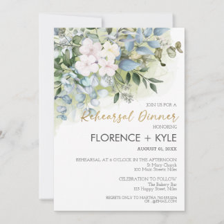 Greenery Eucalyptus Elegant Dusty Probe Dinner Einladung