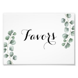 Greenery Eucalyptus Favor Sign Fotodruck