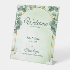 Greenery Eucalyptus Floral Welcome to Our Wedding  Sockelschild
