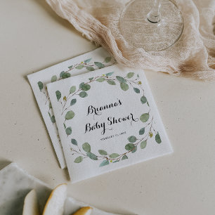 Greenery Eucalyptus Foliage Baby Shower Serviette