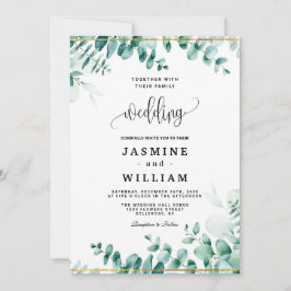 Greenery Eucalyptus Frameborder Wedding Einladung