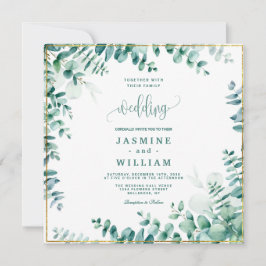 Greenery Eucalyptus Frameborder Wedding Save The Date