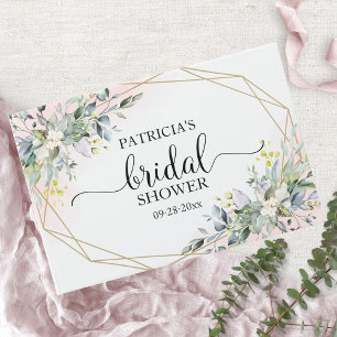 Greenery Eucalyptus Geometric Brautparty Guest Gästebuch