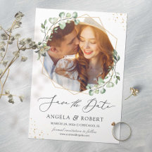 Greenery Eucalyptus Gold Geometric Frame Foto